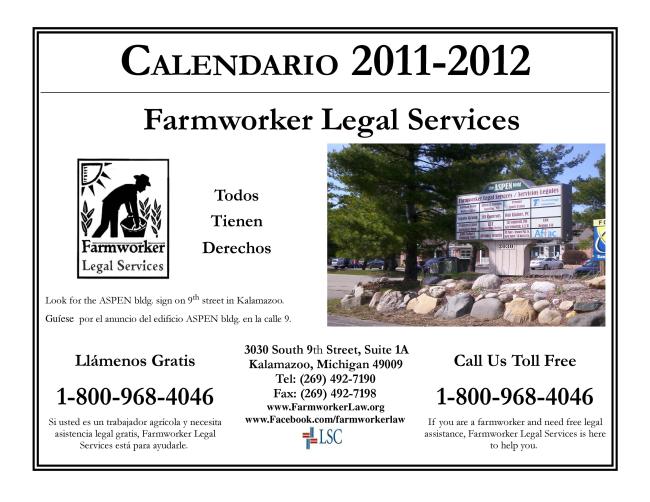 2011 - 2012 Farmworker Calendar
