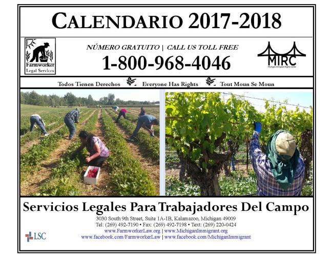 2017 - 2018 Farmworker Calendar