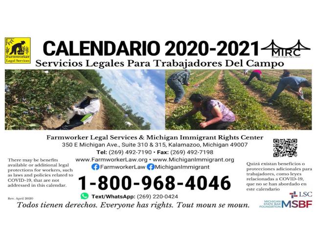 2020 - 2021 Farmworker Calendar